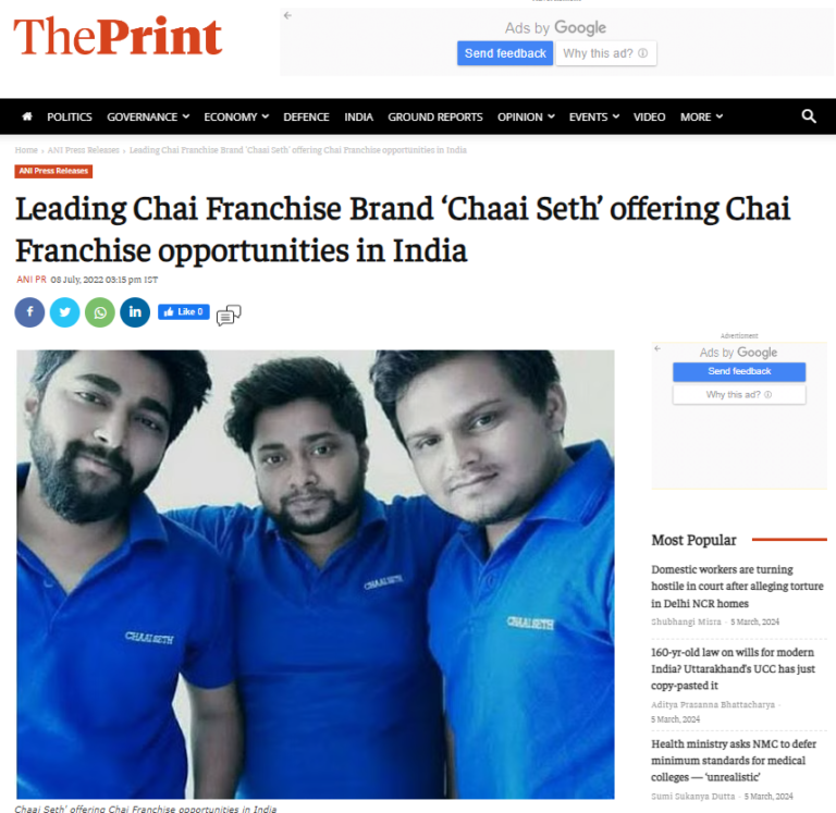 tea franchise chai franchise by chaai seth