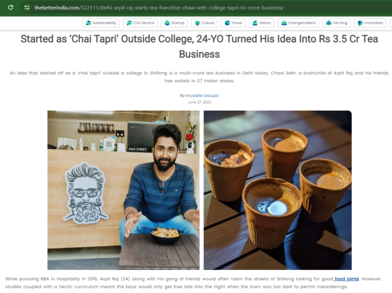 tea franchise chai franchise by chaai seth